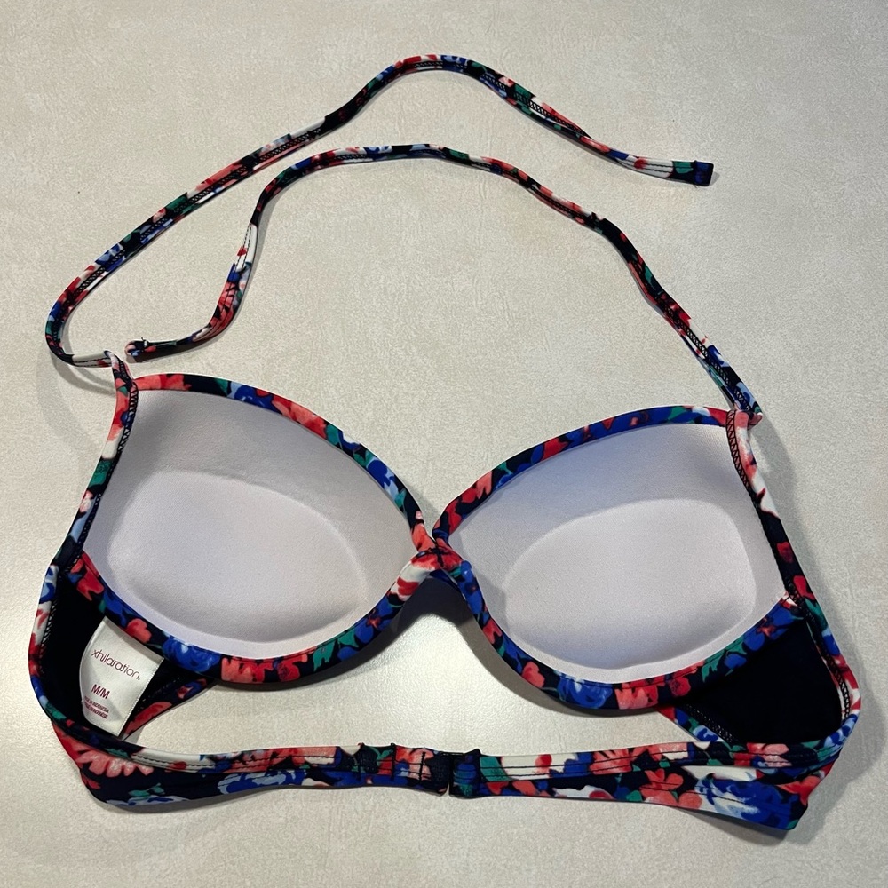 Xhilaration Floral Swim Bikini Top & Bottom Medium - Picture 3 of 6